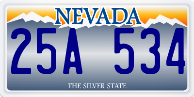 NV license plate 25A534