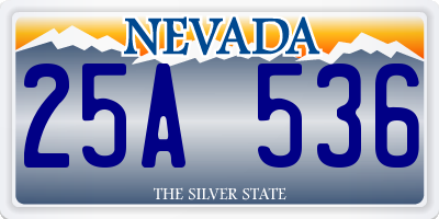 NV license plate 25A536