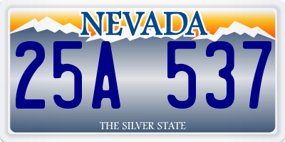 NV license plate 25A537