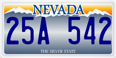 NV license plate 25A542