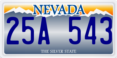 NV license plate 25A543