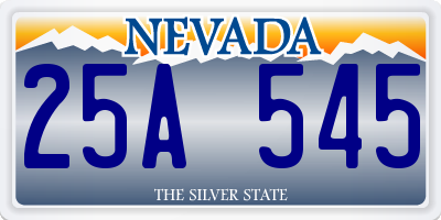 NV license plate 25A545