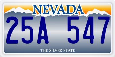 NV license plate 25A547