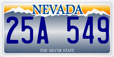 NV license plate 25A549