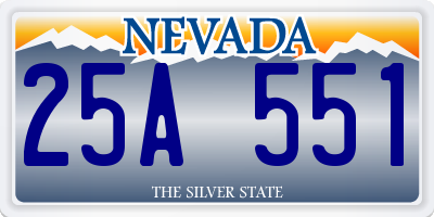 NV license plate 25A551