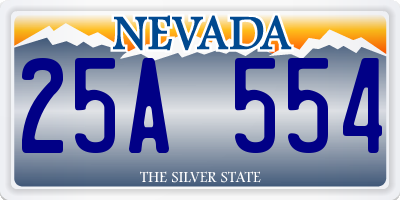 NV license plate 25A554