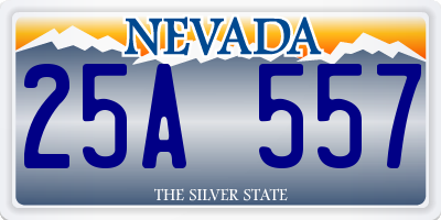 NV license plate 25A557