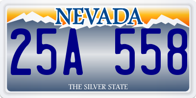 NV license plate 25A558