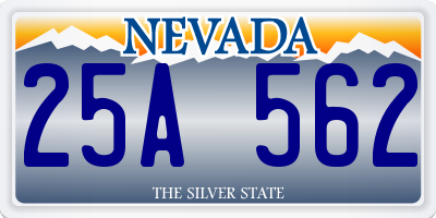 NV license plate 25A562