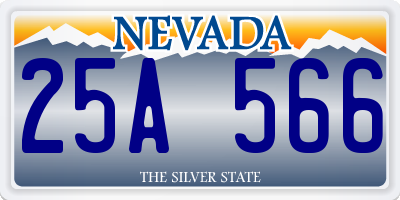 NV license plate 25A566