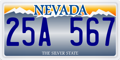NV license plate 25A567