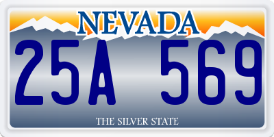 NV license plate 25A569