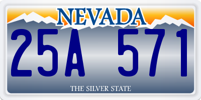 NV license plate 25A571