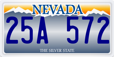 NV license plate 25A572