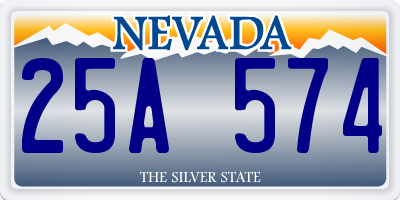 NV license plate 25A574