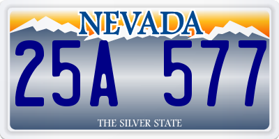 NV license plate 25A577