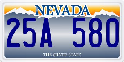 NV license plate 25A580