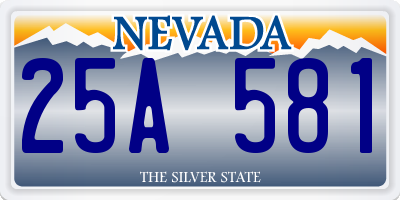 NV license plate 25A581