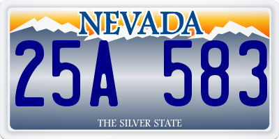 NV license plate 25A583