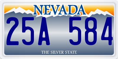 NV license plate 25A584