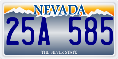 NV license plate 25A585