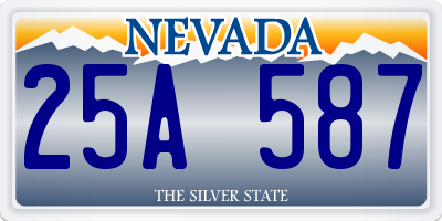 NV license plate 25A587