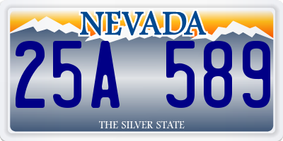 NV license plate 25A589