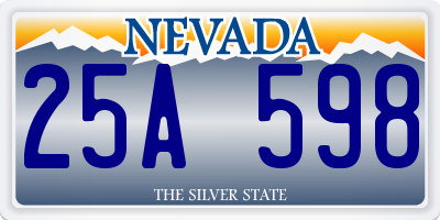 NV license plate 25A598