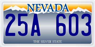 NV license plate 25A603