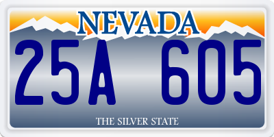 NV license plate 25A605