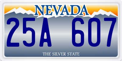 NV license plate 25A607