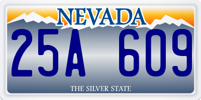 NV license plate 25A609