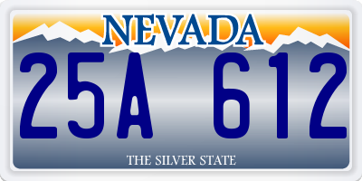 NV license plate 25A612