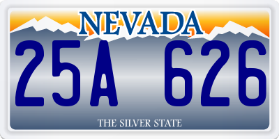 NV license plate 25A626