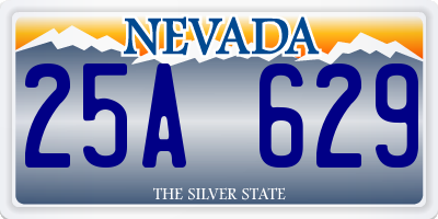 NV license plate 25A629