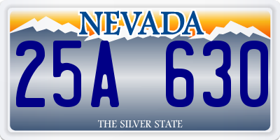 NV license plate 25A630