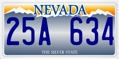 NV license plate 25A634