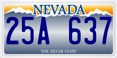 NV license plate 25A637