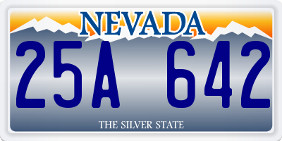 NV license plate 25A642
