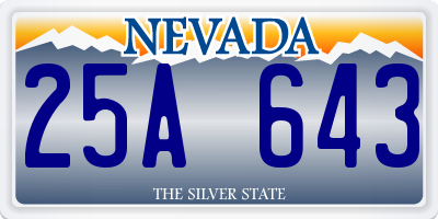 NV license plate 25A643