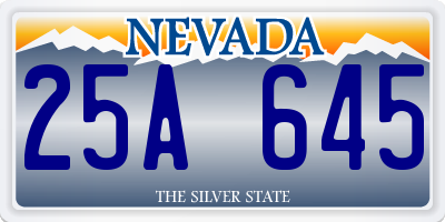 NV license plate 25A645