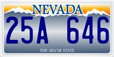 NV license plate 25A646