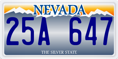 NV license plate 25A647