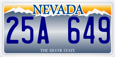 NV license plate 25A649