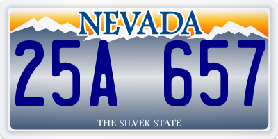 NV license plate 25A657