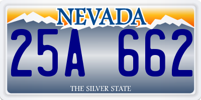 NV license plate 25A662
