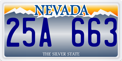 NV license plate 25A663