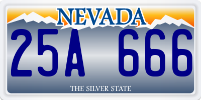 NV license plate 25A666