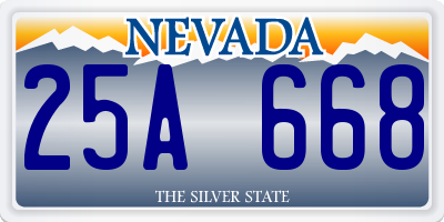 NV license plate 25A668