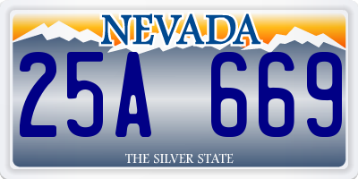 NV license plate 25A669